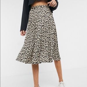 J. Crew Long Leopard Print Pleated Skirt 12 Tall